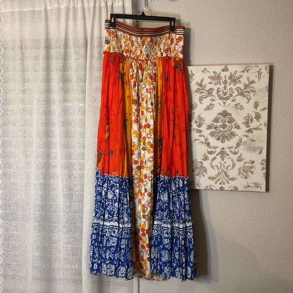 Free People Orange, Blue & Cream Sundress - Picture 5 of 6